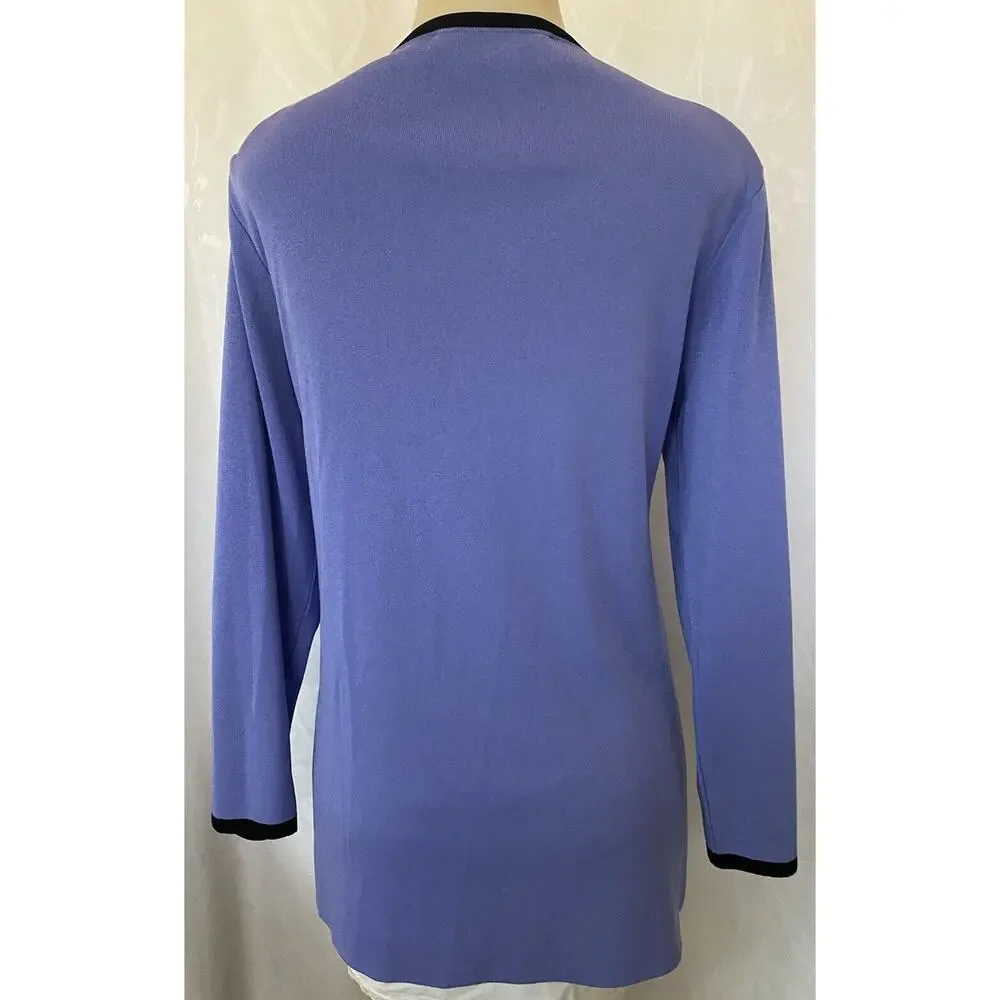 Exclusively Misook Lavender Purple Jacket Cardigan Sweater Long Sleeve O…